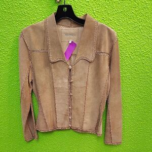 Tan Blazer with Classic Design and Fitted Silhouette